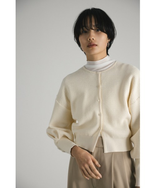 STYLEMIXER(スタイルミキサー)の「バスケットニットカーディガン(カーディガン/ボレロ・レディース・ダークネイビー/オレンジ/アイボリー・FREE)」の5枚目の写真