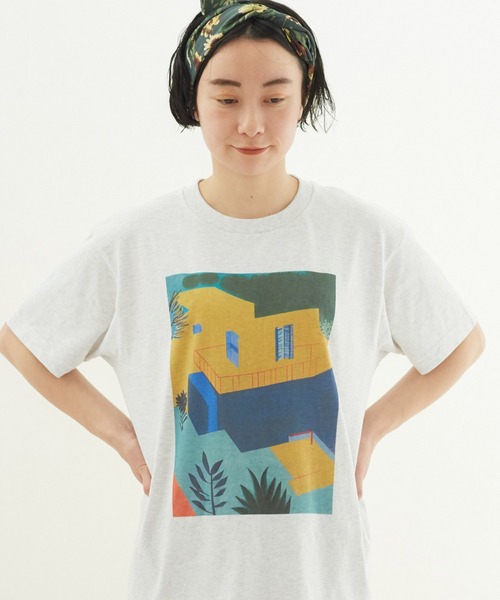 yuni プリントTシャツ yuni（ユニ ）の「コットン プリント Tシャツ（Tシャツ
