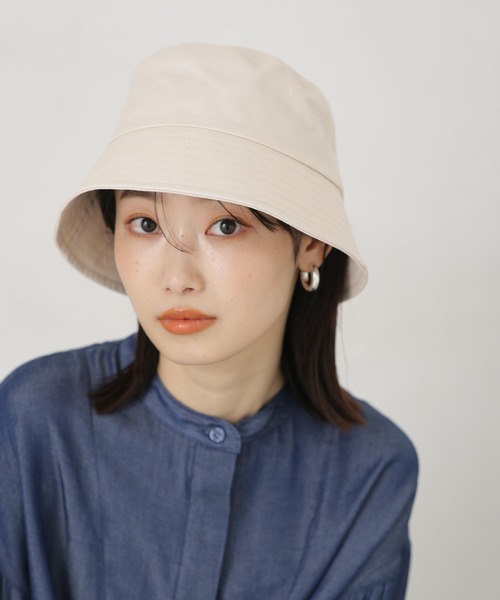 NANO universe（ナノユニバース）の「LB.04/ベル型ツイルバケットハット（ハット・レディース・クリーム/ブラック/ベージュ・FREE）」の3枚目の写真