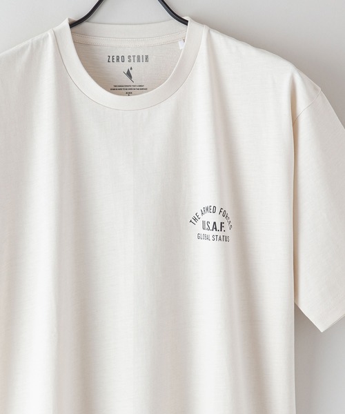 JEANS MATE(ジーンズメイト)の「汗染みの目立ちにくいTシャツ ZEROSTAIN ゼロステイン 撥水性 UVカット スラブプリント バックプリント Tシャツ(Tシャツ/カットソー・メンズ・その他/その他1/その他2/アイボリー/カーキ/ネイビー/ブラック/ブラック系その他・SMALL/MEDIUM/LARGE/X-LARGE)」の4枚目の写真