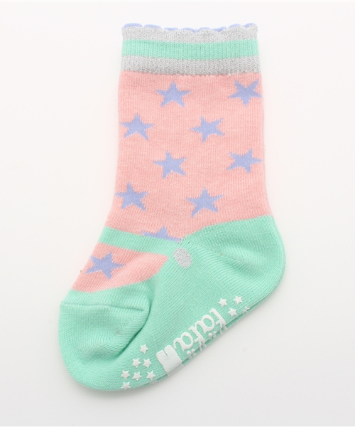 fafa（フェフェ）の「MISHA | ベビーソックス（ソックス/靴下・キッズ・ミント/ピンク・S/M）」の2枚目の写真