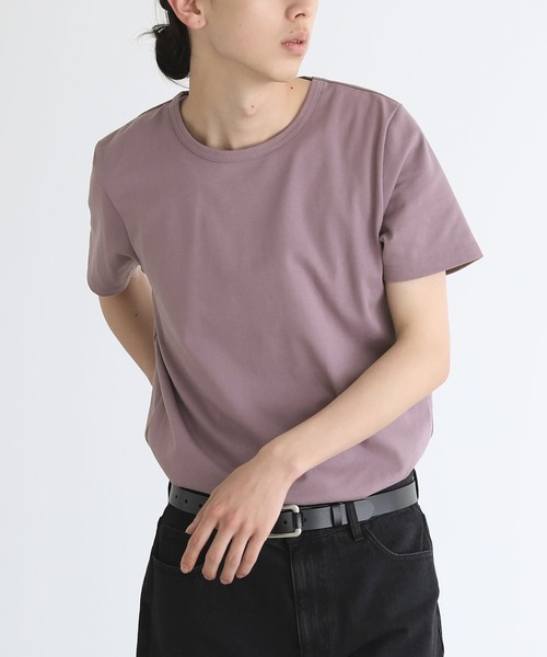 n'OrLABEL(ノアールレーベル)の「『ベーシック半袖Tシャツ』(Tシャツ/カットソー・メンズ・チャコール/ブラック/オフホワイト/ダークベージュ/パープル・XL/L/M)」の5枚目の写真