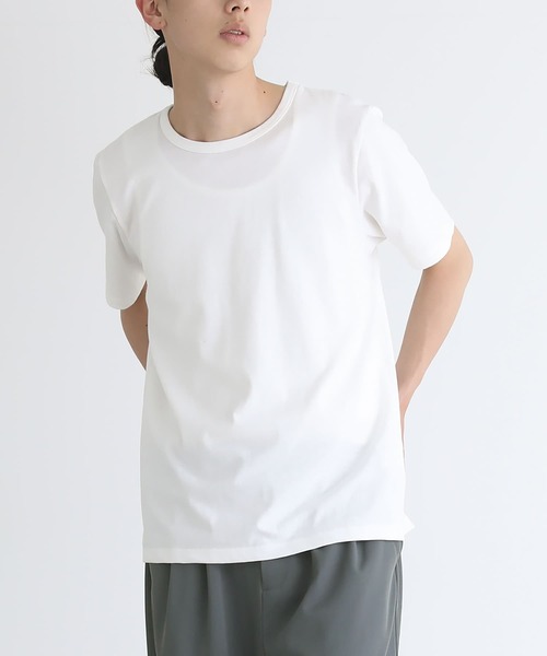 n'OrLABEL(ノアールレーベル)の「『ベーシック半袖Tシャツ』(Tシャツ/カットソー・メンズ・チャコール/ブラック/オフホワイト/ダークベージュ/パープル・XL/L/M)」の2枚目の写真