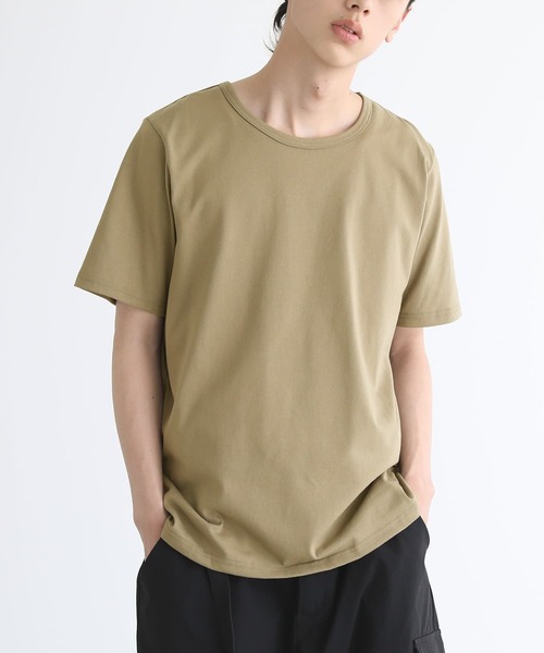 n'OrLABEL(ノアールレーベル)の「『ベーシック半袖Tシャツ』(Tシャツ/カットソー・メンズ・チャコール/ブラック/オフホワイト/ダークベージュ/パープル・XL/L/M)」の4枚目の写真