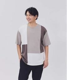 【PLUS ONE】サラサラブロッキングTシャツ