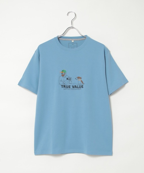 ikka(イッカ)の「カメラマンサガラ刺繍Tシャツ(Tシャツ/カットソー・メンズ・ネイビー/ホワイト/ブルー・S/M/L/XL)」の1枚目の写真