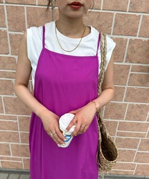 lil nina バックリボンキャミワンピース　無地