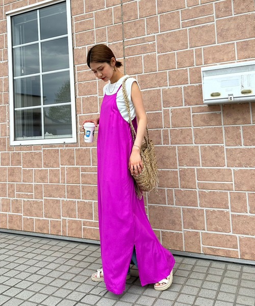 lil nina（リルニーナ）の「lil nina バックリボンキャミワンピース　無地（ワンピース・レディース・チェリーピンク/ネイビー系/ブラック・FREE）」の20枚目の写真