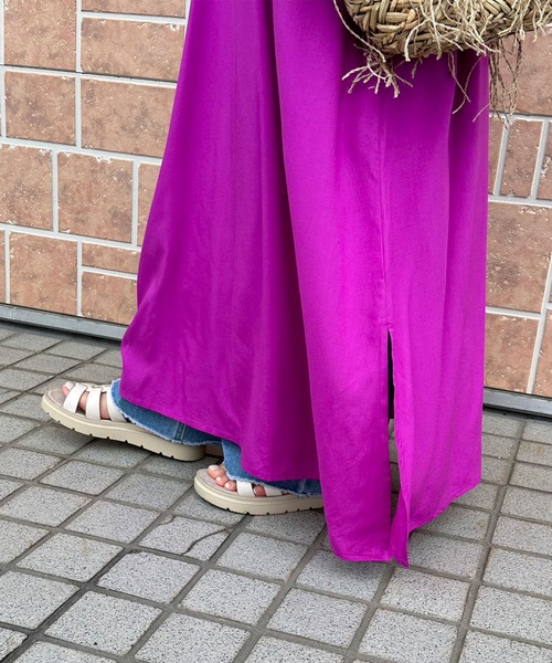lil nina（リルニーナ）の「lil nina バックリボンキャミワンピース　無地（ワンピース・レディース・チェリーピンク/ネイビー系/ブラック・FREE）」の18枚目の写真