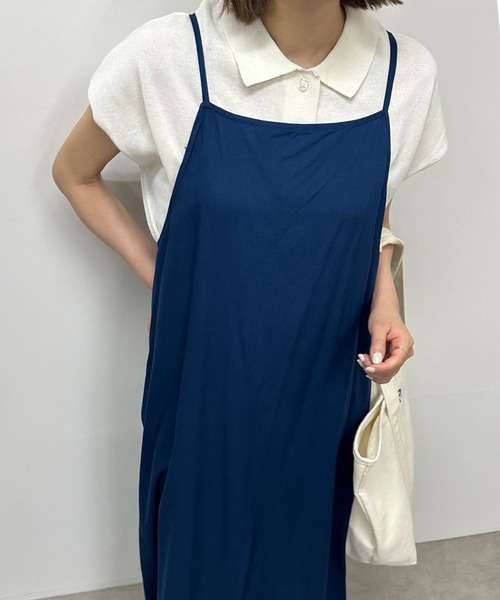 lil nina（リルニーナ）の「lil nina バックリボンキャミワンピース　無地（ワンピース・レディース・チェリーピンク/ネイビー系/ブラック・FREE）」の10枚目の写真