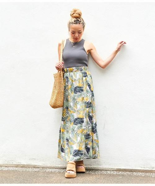 anap mimpi（アナップミンピ）の「2パターンリーフ柄マーメイドスカート 【セットアップ可能】（スカート・レディース・カーキ/ダークグレー・FREE）」の10枚目の写真