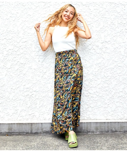 anap mimpi（アナップミンピ）の「2パターンリーフ柄マーメイドスカート 【セットアップ可能】（スカート・レディース・カーキ/ダークグレー・FREE）」の12枚目の写真