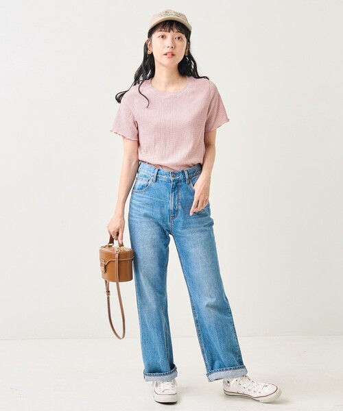 FREAK'S STORE(フリークスストア)の「ワッシャーチェックTシャツ(Tシャツ/カットソー・レディース・ブラック/ブルーグリーン/ピンク・フリ-)」の16枚目の写真