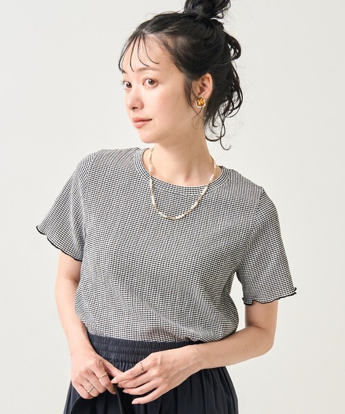 FREAK'S STORE(フリークスストア)の「ワッシャーチェックTシャツ(Tシャツ/カットソー・レディース・ブラック/ブルーグリーン/ピンク・フリ-)」の9枚目の写真