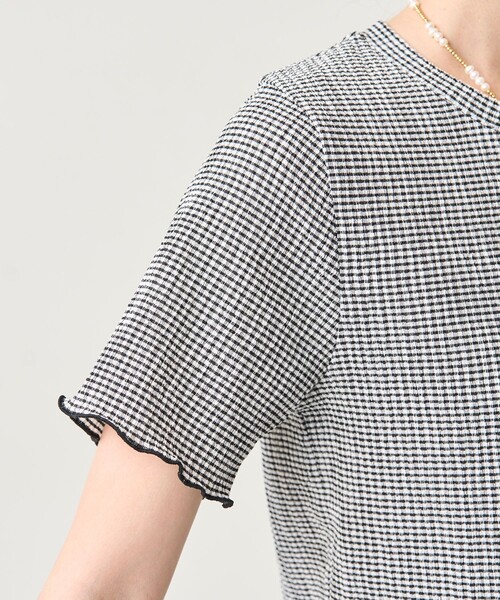 FREAK'S STORE(フリークスストア)の「ワッシャーチェックTシャツ(Tシャツ/カットソー・レディース・ブラック/ブルーグリーン/ピンク・フリ-)」の21枚目の写真
