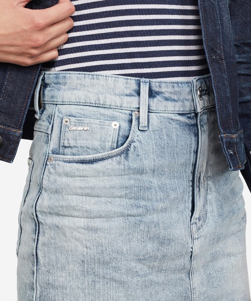G-STAR(ジースター)の「3301 HIGH MINI SKIRT/デニムミニスカート(デニムスカート・レディース・ライトインディゴブルー・26inch/27inch/25inch)」の4枚目の写真