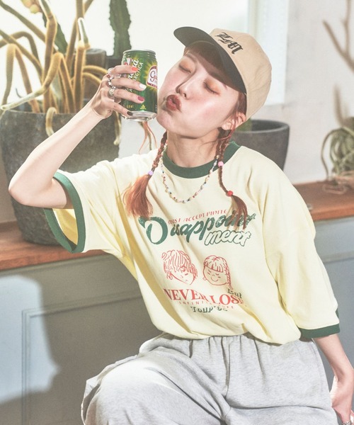 PBLIM(ページボーイリム)の「PBLIM/まんまる子コラボリンガーT(Tシャツ/カットソー・レディース・オフホワイト/ベージュ/イエロー・FREE)」の3枚目の写真