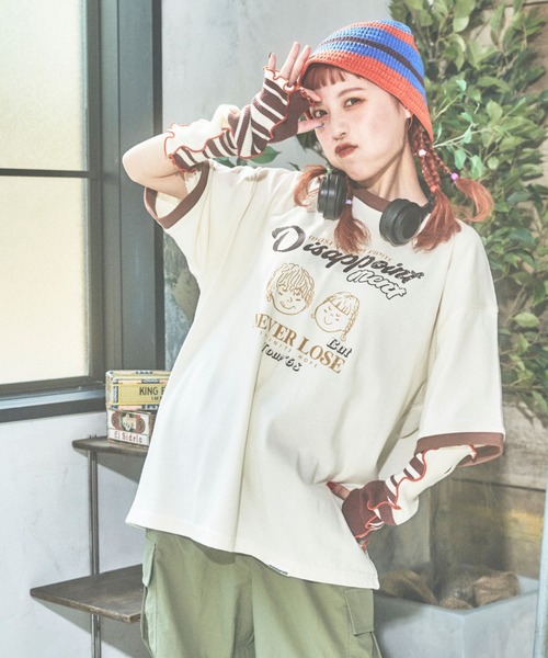 PBLIM(ページボーイリム)の「PBLIM/まんまる子コラボリンガーT(Tシャツ/カットソー・レディース・オフホワイト/ベージュ/イエロー・FREE)」の14枚目の写真
