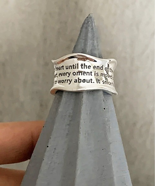 RiNc （リンク）の「【 NOLITA / ノリータ 】スローガン デザイン フォント リング フリーサイズ メッセージ リング 指輪（リング・レディース・シルバー・FREE）」の6枚目の写真