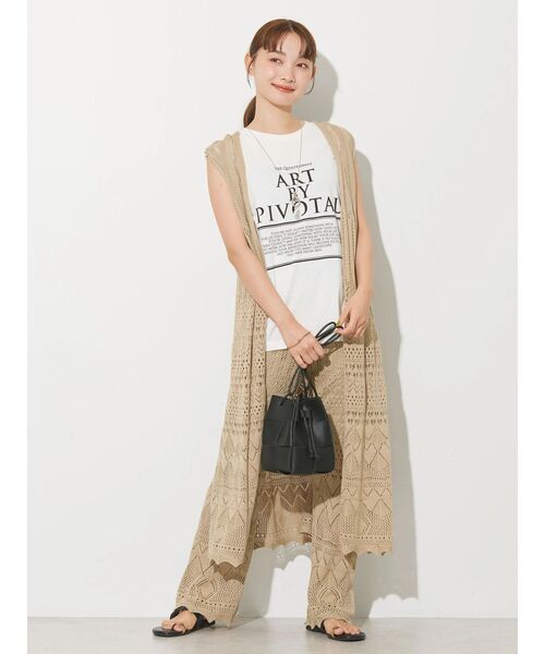 AMERICAN HOLIC(アメリカンホリック)の「ロゴノースリーブカットプルオーバー(Tシャツ/カットソー・レディース・オフホワイト/ネイビー・L/M)」の8枚目の写真