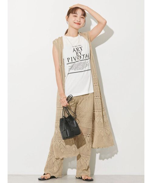 AMERICAN HOLIC(アメリカンホリック)の「ロゴノースリーブカットプルオーバー(Tシャツ/カットソー・レディース・オフホワイト/ネイビー・L/M)」の9枚目の写真