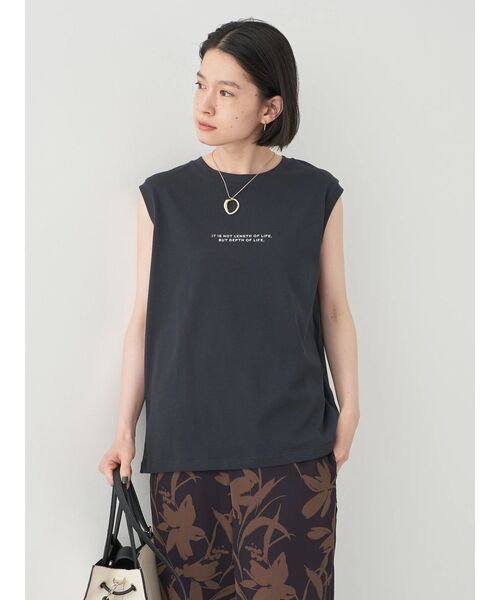 AMERICAN HOLIC(アメリカンホリック)の「ロゴノースリーブカットプルオーバー(Tシャツ/カットソー・レディース・オフホワイト/ネイビー・L/M)」の11枚目の写真