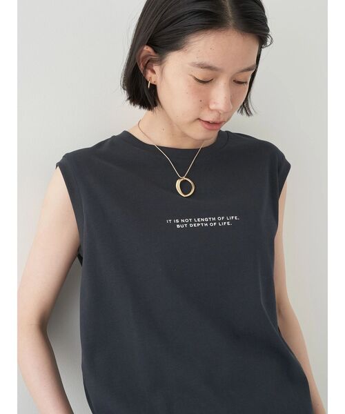 AMERICAN HOLIC(アメリカンホリック)の「ロゴノースリーブカットプルオーバー(Tシャツ/カットソー・レディース・オフホワイト/ネイビー・L/M)」の12枚目の写真