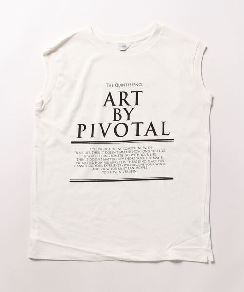 AMERICAN HOLIC(アメリカンホリック)の「ロゴノースリーブカットプルオーバー(Tシャツ/カットソー・レディース・オフホワイト/ネイビー・L/M)」の3枚目の写真