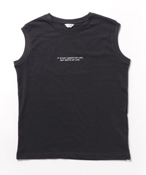 AMERICAN HOLIC(アメリカンホリック)の「ロゴノースリーブカットプルオーバー(Tシャツ/カットソー・レディース・オフホワイト/ネイビー・L/M)」の4枚目の写真