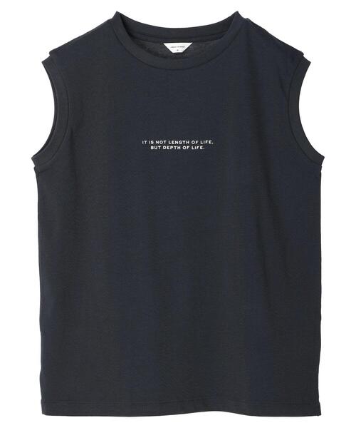 AMERICAN HOLIC(アメリカンホリック)の「ロゴノースリーブカットプルオーバー(Tシャツ/カットソー・レディース・オフホワイト/ネイビー・L/M)」の5枚目の写真