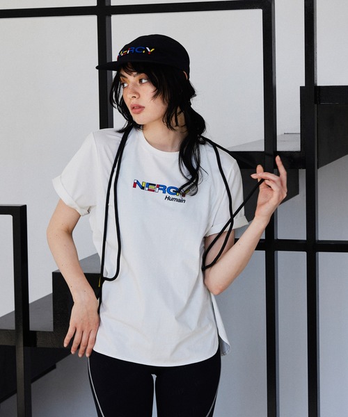 NERGY(ナージー)の「【UV】MONDRIAN ヘムラウンドTシャツ(Tシャツ/カットソー・レディース・ホワイト/ブラック・FREE)」の2枚目の写真