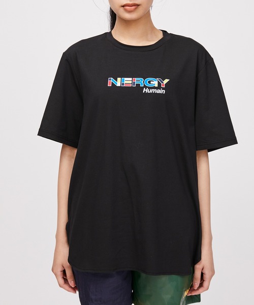 NERGY(ナージー)の「【UV】MONDRIAN ヘムラウンドTシャツ(Tシャツ/カットソー・レディース・ホワイト/ブラック・FREE)」の6枚目の写真