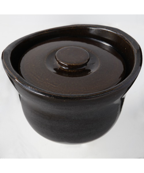 無印良品（ムジルシリョウヒン）の「土釜おこげ　３合炊き　約直径２２×高さ１５ｃｍ（鍋/フライパン・メンズ・ダークブラウン・FREE）」の2枚目の写真
