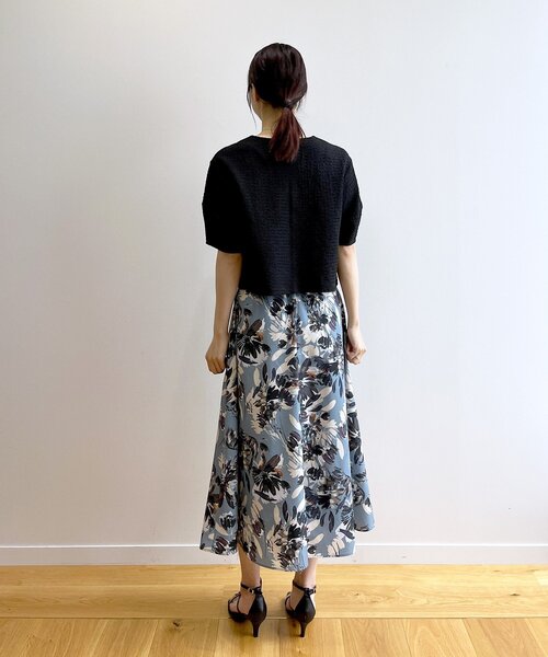 OPAQUE.CLIP(オペークドットクリップ)の「◆ビッグフラワープリントフレアスカート【洗濯機洗い可/イージーケア】(スカート・レディース・ベージュ系その他4/ブルー系5・40/38)」の18枚目の写真