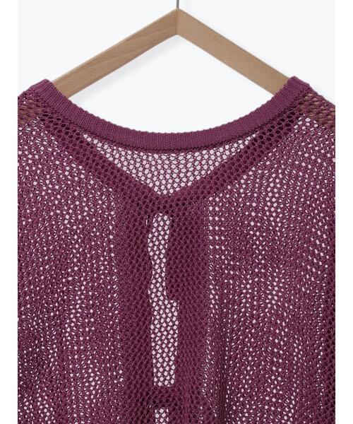 Samansa Mos2(サマンサ モスモス)の「麻タッチメッシュ編み前後着カーディガン(カーディガン/ボレロ・レディース・ブラック/パープル/グレー・F)」の22枚目の写真