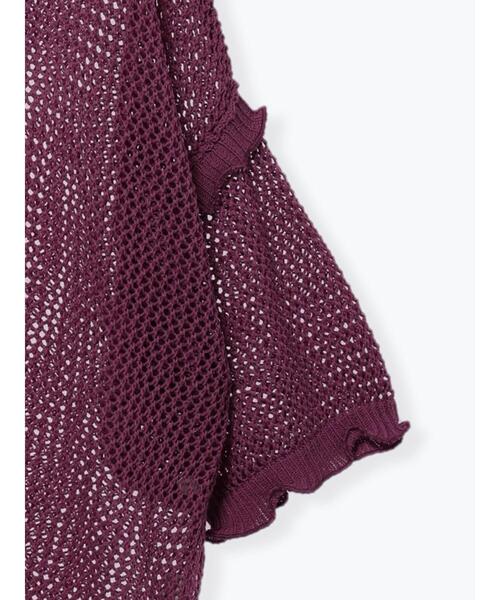 Samansa Mos2(サマンサ モスモス)の「麻タッチメッシュ編み前後着カーディガン(カーディガン/ボレロ・レディース・ブラック/パープル/グレー・F)」の14枚目の写真