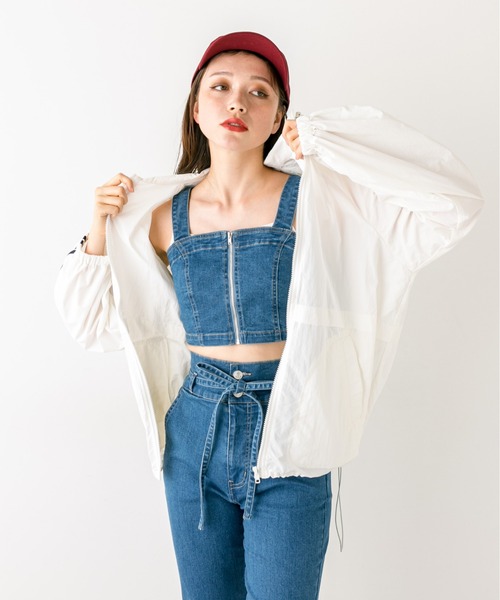 OLIVE des OLIVE（オリーブデオリーブ）の「ラインスリーブシャカシャカブルゾン　1032070070（ブルゾン・レディース・オフホワイト/ネイビー・FREE）」の10枚目の写真