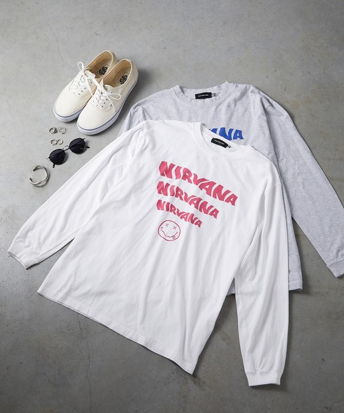 GOOD ROCK SPEED（グッドロックスピード）の「☆【GOOD ROCK SPEED/グッドロックスピード】NIRVANA LONGSLEEVE TEE　23NVN015W（Tシャツ/カットソー・レディース・ホワイト/アッシュ/ブラック・FREE）」の2枚目の写真