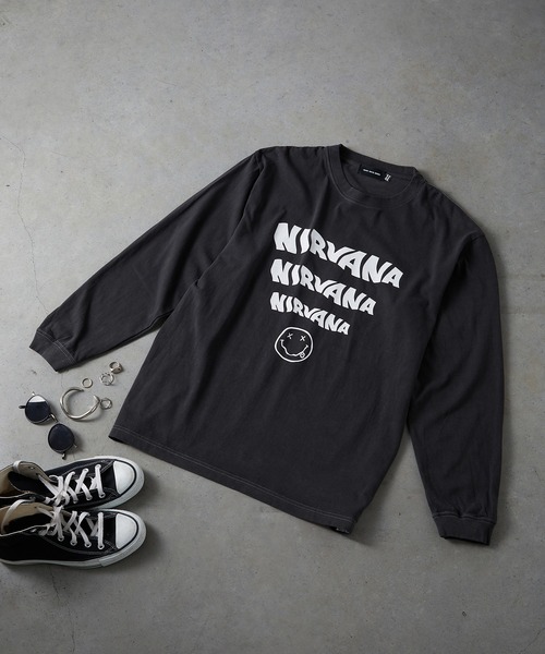GOOD ROCK SPEED（グッドロックスピード）の「☆【GOOD ROCK SPEED/グッドロックスピード】NIRVANA LONGSLEEVE TEE　23NVN015W（Tシャツ/カットソー・レディース・ホワイト/アッシュ/ブラック・FREE）」の12枚目の写真
