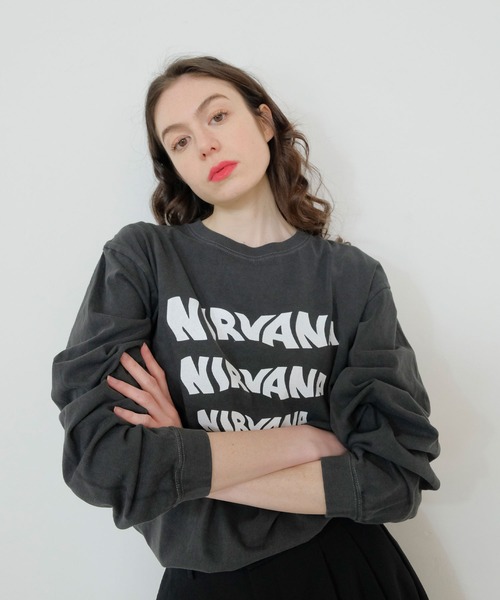 GOOD ROCK SPEED（グッドロックスピード）の「☆【GOOD ROCK SPEED/グッドロックスピード】NIRVANA LONGSLEEVE TEE　23NVN015W（Tシャツ/カットソー・レディース・ホワイト/アッシュ/ブラック・FREE）」の10枚目の写真