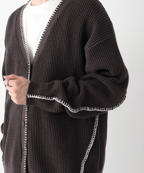 RAGEBLUE（レイジブルー）の「ハンドステッチ/ニットカーディガン（カーディガン/ボレロ・メンズ・イエロー/グリーン/スミクロ・MEDIUM/LARGE）」の11枚目の写真