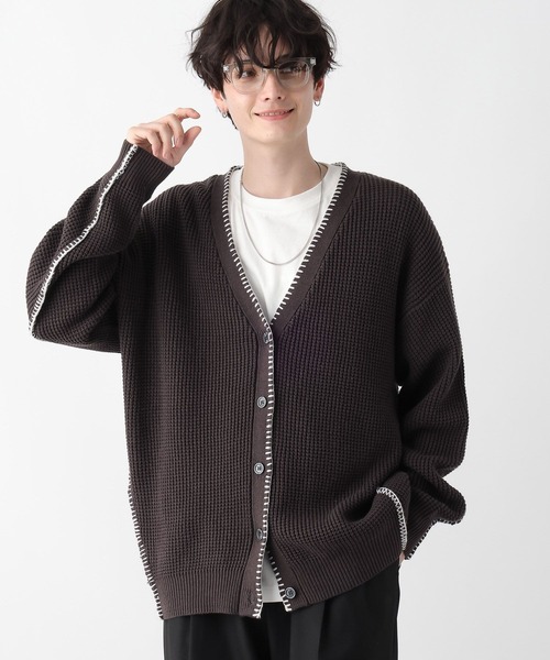 RAGEBLUE（レイジブルー）の「ハンドステッチ/ニットカーディガン（カーディガン/ボレロ・メンズ・イエロー/グリーン/スミクロ・MEDIUM/LARGE）」の18枚目の写真