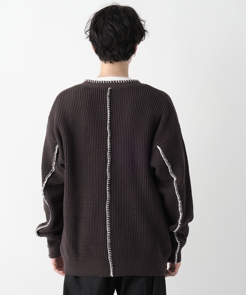 RAGEBLUE（レイジブルー）の「ハンドステッチ/ニットカーディガン（カーディガン/ボレロ・メンズ・イエロー/グリーン/スミクロ・MEDIUM/LARGE）」の8枚目の写真