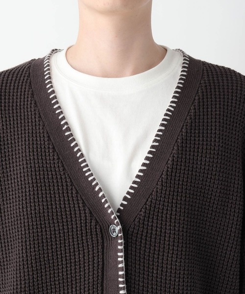 RAGEBLUE（レイジブルー）の「ハンドステッチ/ニットカーディガン（カーディガン/ボレロ・メンズ・イエロー/グリーン/スミクロ・MEDIUM/LARGE）」の9枚目の写真