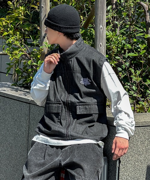 kutir（クティール）の「刺繍入りビックポケットデニムベスト（ベスト・メンズ・インディゴブルー/ブラック・MEDIUM/LARGE）」の4枚目の写真