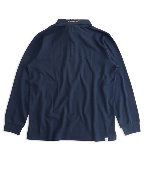 GIORDANO ] ビッグライオン刺繍ドライストレッチ長袖ポロシャツ