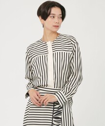 【ウォッシャブル】ストライプゼブラブラウス