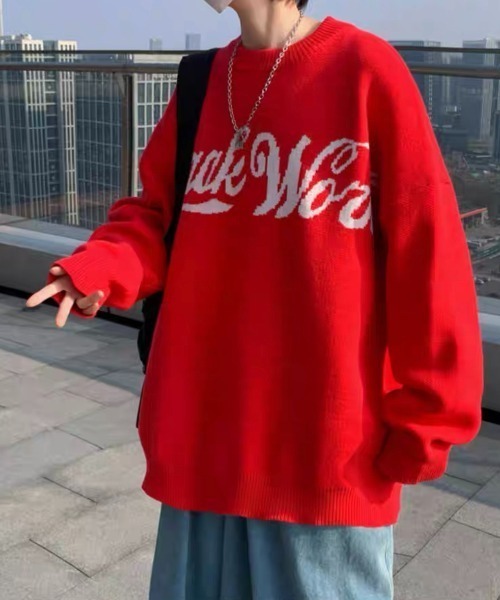 ROOPTOKYO（ループトウキョウ）の「ロゴプルオーバーニット（ニット/セーター・メンズ・ブラック/レッド/ブルー・M/L/XL/2XL）」の7枚目の写真