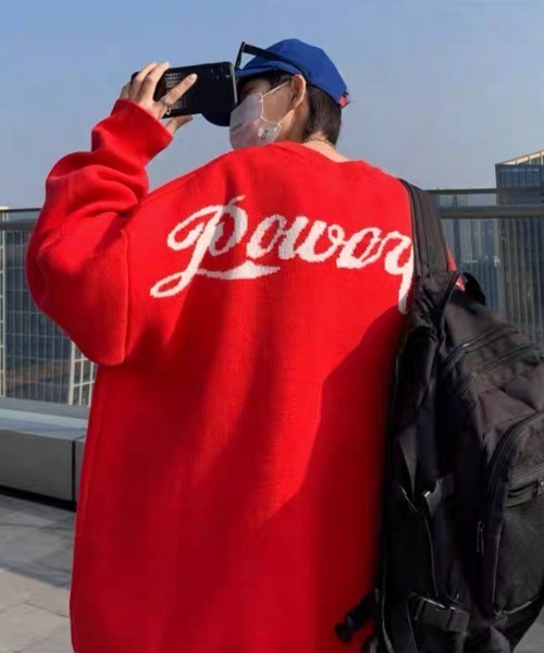 ROOPTOKYO（ループトウキョウ）の「ロゴプルオーバーニット（ニット/セーター・メンズ・ブラック/レッド/ブルー・M/L/XL/2XL）」の13枚目の写真