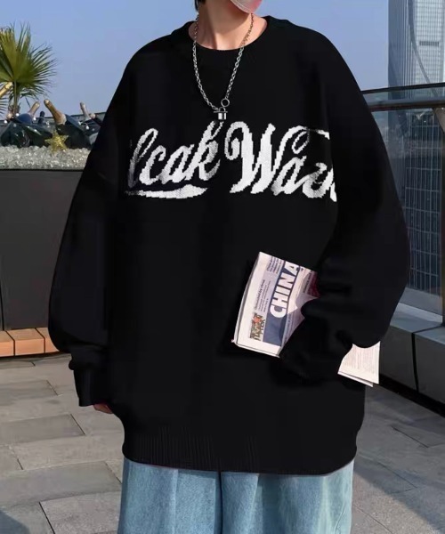 ROOPTOKYO（ループトウキョウ）の「ロゴプルオーバーニット（ニット/セーター・メンズ・ブラック/レッド/ブルー・M/L/XL/2XL）」の4枚目の写真